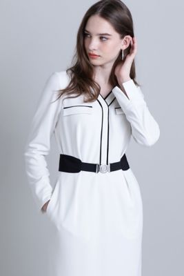 ◇ベルト付き配色ジャージワンピース（0314140224