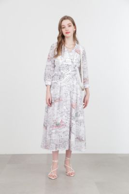 美品 ピンキーアンドダイアン ヨーロピアンシティスケープワンピース 36 ◇ヨーロピアンシティスケープワンピース（0314140455