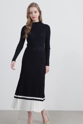 新品 PINKY&DIANNE 定価2.3万 リブニットワンピース 美シルエット ◇ミックスリブニットワンピース（0314147108