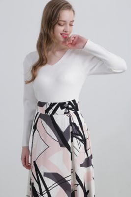 ＜PINKY&DIANNE＞◆カーブネックリブニットトップス（０３１４１７０１１６）