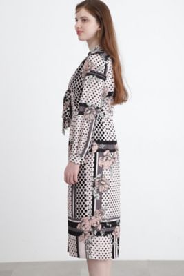 ◇ラインブロックフラワープリントワンピース（0314240181