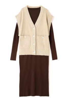ラメジレ付きニットワンピース（０３１４２４７１８６）