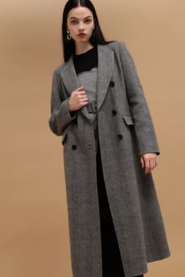 セール】フェイクウールヘリンボーン2WAYカラーショートPコート