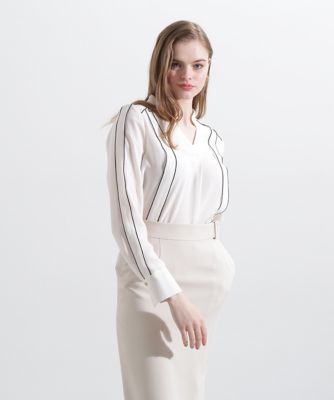 ◇バイカラーラインブラウス（0315110101） | PINKY&DIANNE