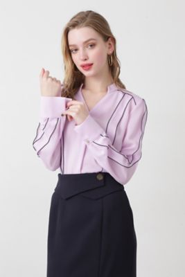 ◇バイカラーラインブラウス（0315110101） | PINKY&DIANNE