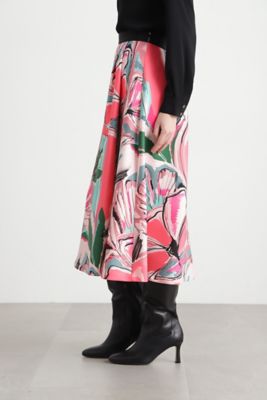 ケンゾーKENZO フラワープリント プリーツスカート シルク混 フランス製40 ケンゾーKENZO フラワープリント プリーツスカート シルク混