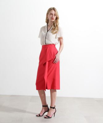 新品タグ付き　PINKY&DIANNE アシンメトリーラッフルスカート　赤 セール】 ◇アシンメトリーラッフルスカート （スカート）｜PINKY