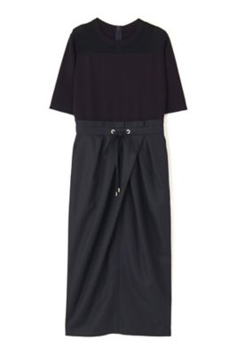 ニットコンビタフタワンピース（0315140217