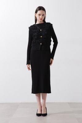新品 PINKY&DIANNE 定価2.3万 リブニットワンピース 美シルエット ラメジレ付きニットワンピース（0314247186