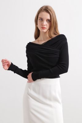 ◆タックネックニットプルオーバー（０３１５１７０２２３）