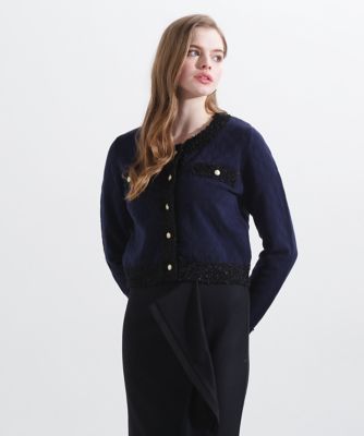 極美品 ピンキーアンドダイアン 24AW ラメツイードニット ネイビー 38 ◇ラメツイードニット（0315175114） | PINKY&DIANNE