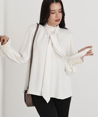 ＜PINKY&DIANNE＞◆ジャギーカフスリボンブラウス（０３１５２１０１０３）