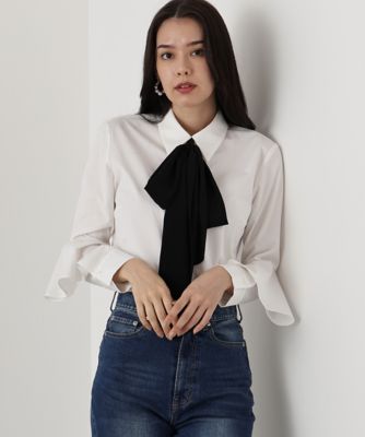 ＜PINKY&DIANNE＞◆ラッフルスリーブリボンブラウス（０３１５２１０１１９）