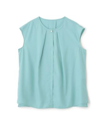 メタルボタンクルーネックタックブラウス（０３１５２１０７１４）