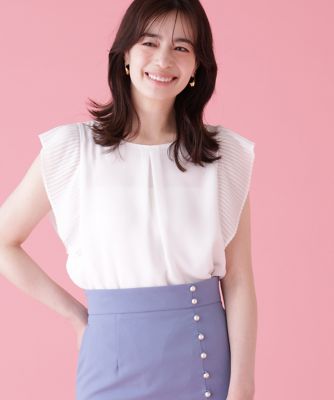 ＜PINKY&DIANNE＞プリーツスリーブタックブラウス（０３１５２１０８９１）