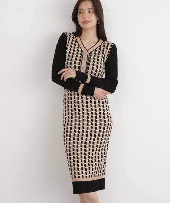 ◇ジオメトリックジャカードニットワンピース（0315247113