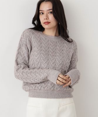 ＜PINKY&DIANNE＞◆ラメケーブルニットプルオーバー（０３１５２７０１１２）