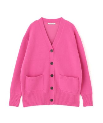 ◇［WEB限定色 ピンク］フェザーヤーンオーバーカーディガン