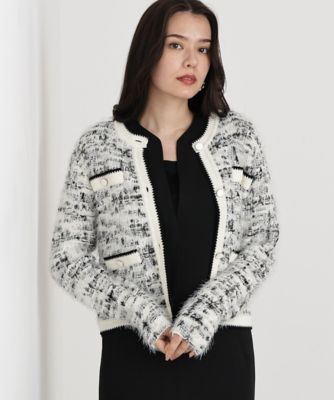 ◇フェザーヤーンツイードニットジャケット（0315275028