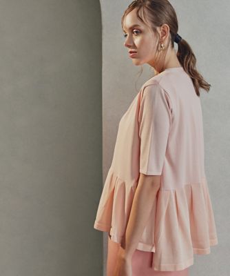 イオコムイオ センソユニコ 麻(ヘンプ)64% 綿36% カーディガン 若草＆灰 ◇シアーコンビペプラムカーディガン（0315275612