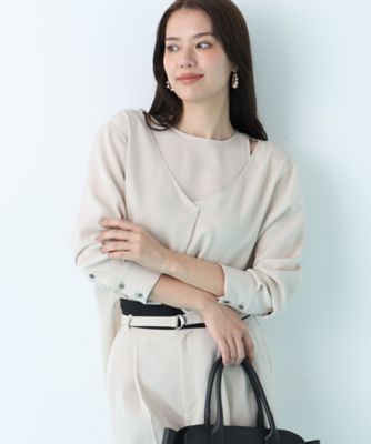 ダブルサテンレイヤードブラウス（0316110202