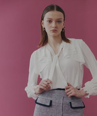 ＜PINKY&DIANNE＞ラッフルボウタイブラウス（０３１６１１０３０８）