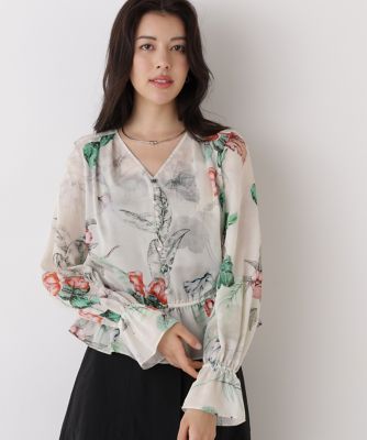 ＜PINKY&DIANNE＞ボタニカルアートプリントブラウス（０３１６１１０３１７）