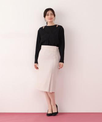 アシンメトリックボタンラップスカート（0316120204