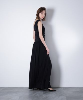 ワンショルダーシャーリングドレス＿（0316140352