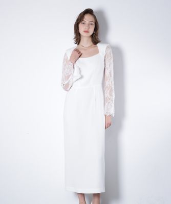 ＜PINKY&DIANNE＞ベアカットレースコンビドレス　＿（０３１６１４０３５３）