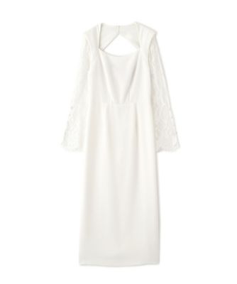 Alunc レースコンビドレス 白 サイズ38 ベアカットレースコンビドレス ＿（0316140353
