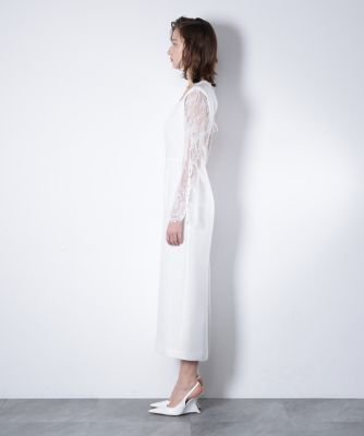 Alunc レースコンビドレス 白 サイズ38 ベアカットレースコンビドレス ＿（0316140353