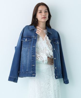 Pinjy&Dianne jeansライナー付デニムジャケット 38 ルーズカラーデニムジャケット（0316155206