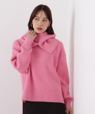 ◇フードスヌード付きニットプルオーバー（0316170131