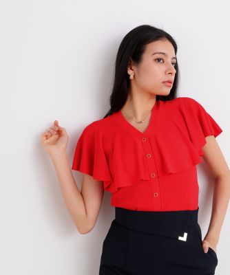 ＜PINKY&DIANNE＞Ｖネックケープニットプルオーバー（０３１６１７０４２１）