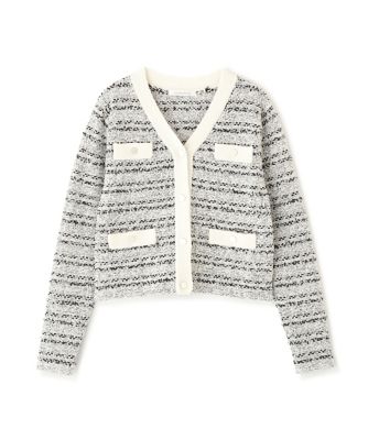 ブークレーツイードVネックカーディガン（0316175210