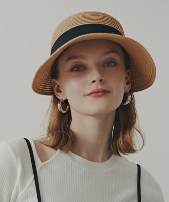 ブラックリボンラフィアライクハット（0316181203