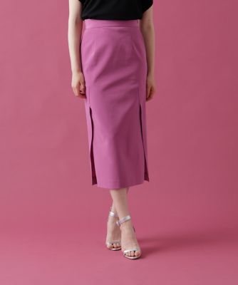 ETRO シルク タイトスカート 配色 ピンク イタリア製 新品 40 カットアウトタイトスカート（0316220712） | PINKY&DIANNE