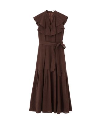 マークジェイコブスシルク100%アロー（矢）モチーフ ラッフルワンピース 冨張愛コラボ］ラッフルネックワンピース（0316240612
