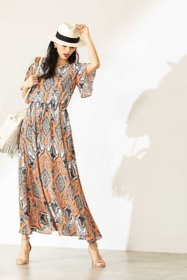 ウォッシャブル アラベスクプリントオフショルダーワンピース ０３１９１４０５０４ 三越伊勢丹オンラインストア 公式