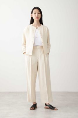 ≪Ｊａｐａｎ　ｃｏｕｔｕｒｅ≫綿麻ギャバブラウス（０７７０１１０４３３）