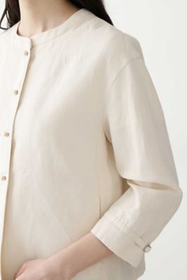 ≪Ｊａｐａｎ　ｃｏｕｔｕｒｅ≫綿麻ギャバブラウス（０７７０１１０４３３）