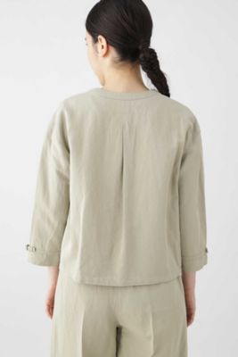 ≪Ｊａｐａｎ　ｃｏｕｔｕｒｅ≫綿麻ギャバブラウス（０７７０１１０４３３）