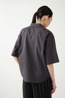 ◆コットンレノストライプクロスブラウス（０７７０１１０６０４）