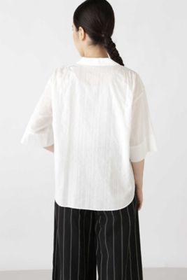 ◆コットンレノストライプクロスブラウス（０７７０１１０６０４）