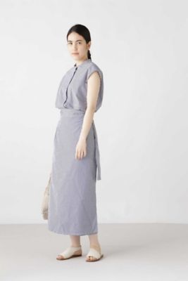 【HUMAN WOMAN】 CHEVAL コラボワンピースブルーストライプ　M HUMAN WOMAN】 CHEVAL コラボワンピースブルーストライプ M