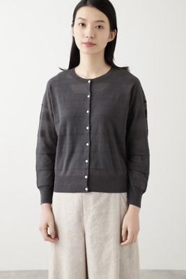 ◆透かしボーダーカーディガン（０７７０１７０５４２）