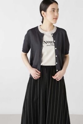 ＜human woman (Women)＞◆ミドルゲージギマ半袖カーディガン（０７７０１７０６００）