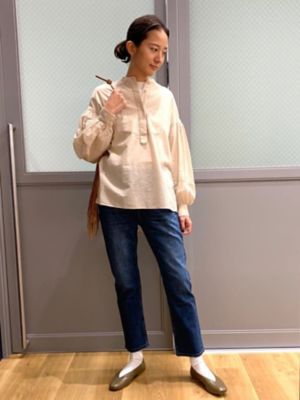 ◆袖ボリュームフロントシシュウブラウス（０７７１２１０２００）