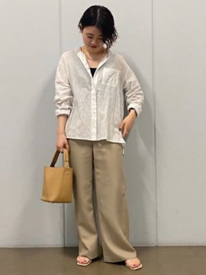 先染めシャーリングストライプシャツ（０７７１２１０８０４）